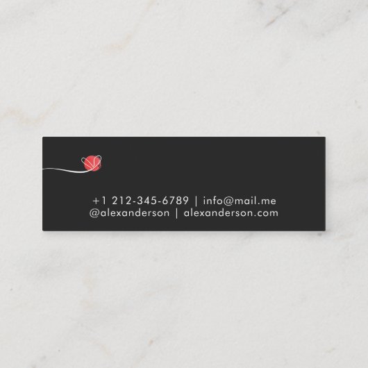 Hallo Minimaal modern script Mini Visitekaartje (Achterkant)