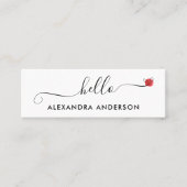 Hallo Minimaal modern script Mini Visitekaartje (Voorkant)