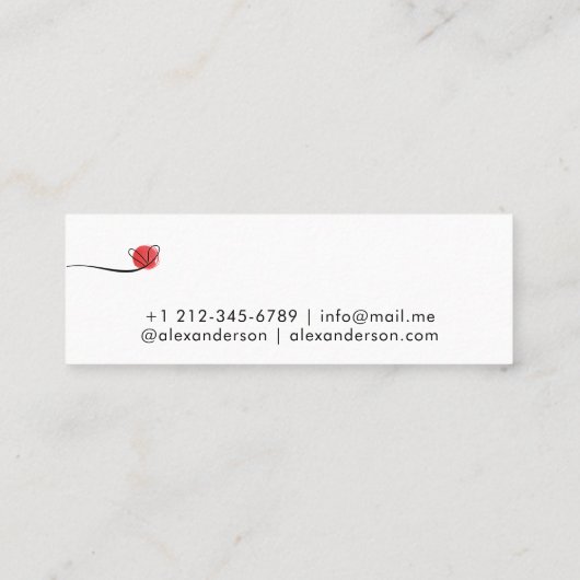 Hallo Minimaal modern script Mini Visitekaartje (Achterkant)