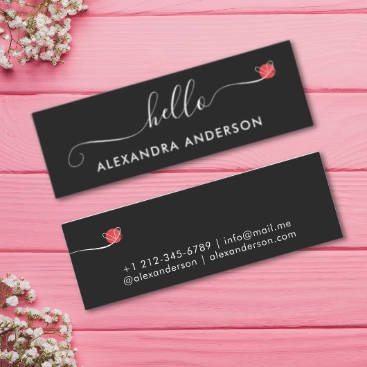 Hallo Minimaal modern script Mini Visitekaartje