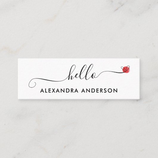 Hallo Minimaal modern script Mini Visitekaartje (Voorkant)