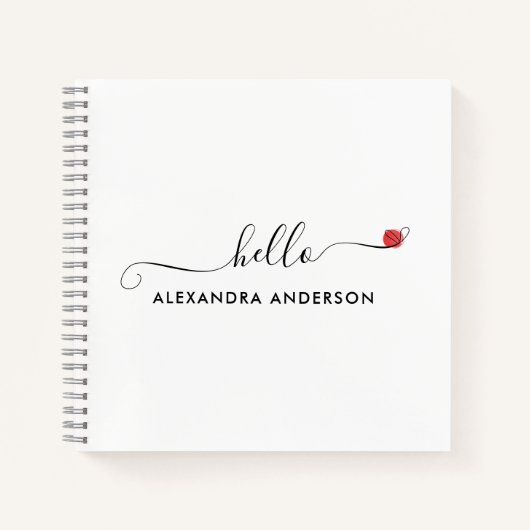 Hallo Minimaal modern script Notitieboek (Voorkant)