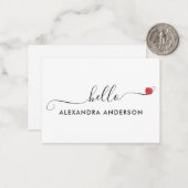 Hallo Minimaal modern script Notitiekaartje (Voorkant / Achterkant in situ)