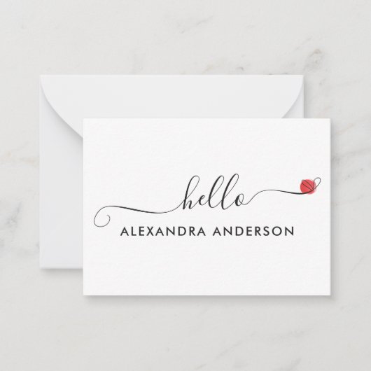 Hallo Minimaal modern script Notitiekaartje (Voorkant)