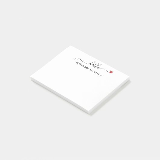 Hallo Minimaal modern script Post-it® Notes (Schuin)