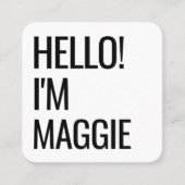 Hallo Minimaal | Moderne schone eenvoudige naam Vierkante Visitekaartje (Voorkant)