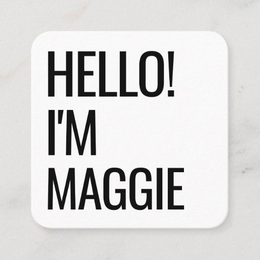 Hallo Minimaal | Moderne schone eenvoudige naam Vierkante Visitekaartje (Voorkant)