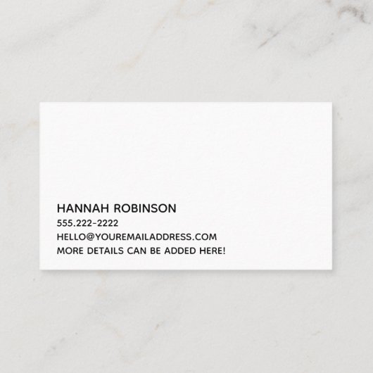 Hallo Minimaal Visitekaartje (Achterkant)