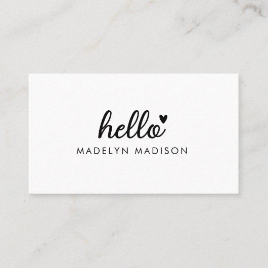 Hallo Minimaal Visitekaartje (Voorkant)