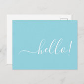 Hallo Minimal Robin Egg Blue Briefkaart voor Notit (Voorkant / Achterkant)