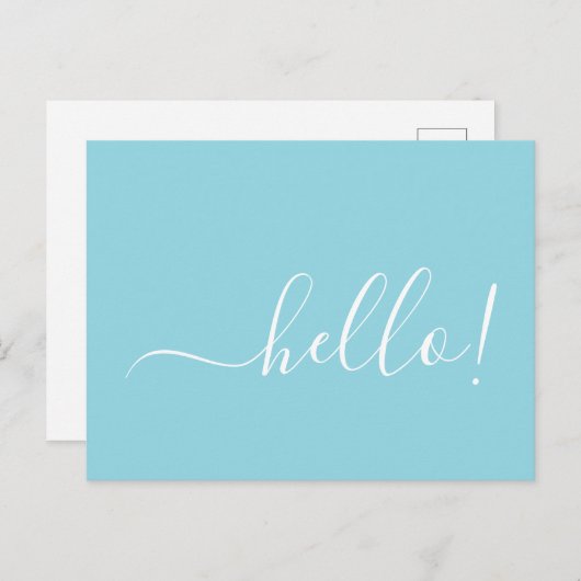 Hallo Minimal Robin Egg Blue Briefkaart voor Notit (Voorkant / Achterkant)