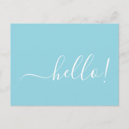 Hallo Minimal Robin Egg Blue Briefkaart voor Notit