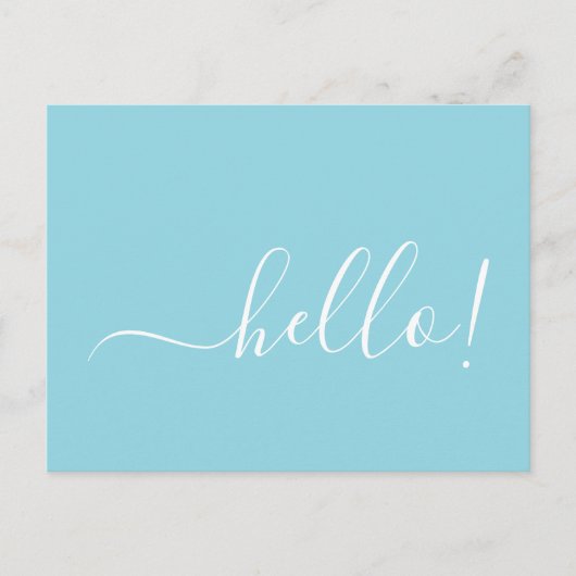 Hallo Minimal Robin Egg Blue Briefkaart voor Notit (Voorkant)