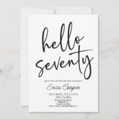 Hallo Minimale Elegante 70ste Verjaardagsfeestje Kaart (Voorkant)