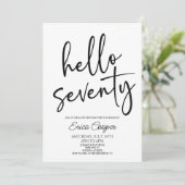 Hallo Minimale Elegante 70ste Verjaardagsfeestje Kaart (Staand voorkant)