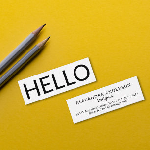 Hallo Minimale grote typografie Mini Visitekaartje