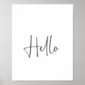 hallo Minimale moderne zwarte en witte typografie Poster (Voorkant)