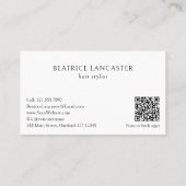 Hallo Minimale Typografie QR Code Modern Elegant Visitekaartje (Achterkant)