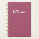 Hallo Minimalistisch 2026 Roos Roze Planner (Voorkant)