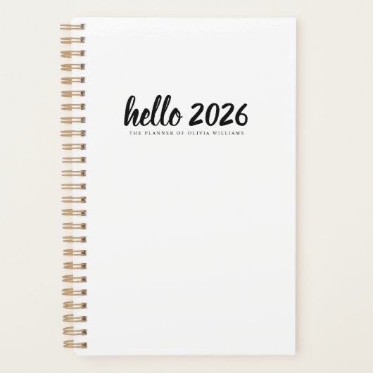 Hallo Minimalistisch | 2026 Wit Planner (Voorkant)