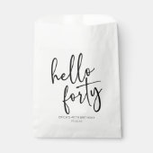 Hallo Minimalistisch 40ste verjaardagsfeestje Bedankzakje (Voorkant)