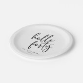 Hallo Minimalistisch 40ste verjaardagsfeestje Papieren Bordje (Gekanteld)