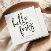 Hallo Minimalistisch 40ste verjaardagsfeestje Servet