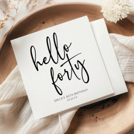 Hallo Minimalistisch 40ste verjaardagsfeestje Servet