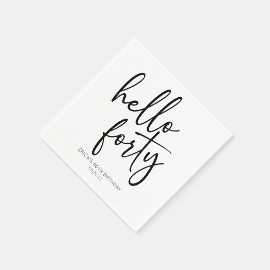 Hallo Minimalistisch 40ste verjaardagsfeestje Servet (Hoek)