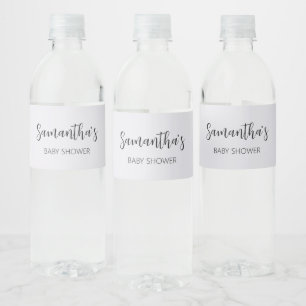 Hallo Minimalistisch Baby Baby shower Waterfles Etiket