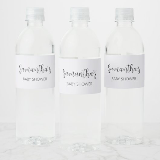 Hallo Minimalistisch Baby Baby shower Waterfles Etiket (Flessen)