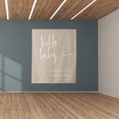 Hallo Minimalistisch beige Baby Modern Baby shower Wandkleed