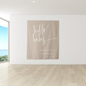 Hallo Minimalistisch beige Baby Modern Baby shower Wandkleed