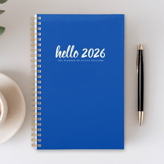 Hallo Minimalistisch blauw 2026 Planner