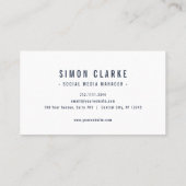 Hallo Minimalistisch Eenvoudig Visitekaartje (Achterkant)