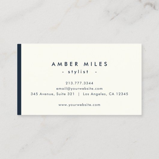 Hallo Minimalistisch Elegant Moody Blue Chic Stijl Visitekaartje (Achterkant)