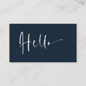 Hallo Minimalistisch Elegant Moody Blue Chic Stijl Visitekaartje (Voorkant)