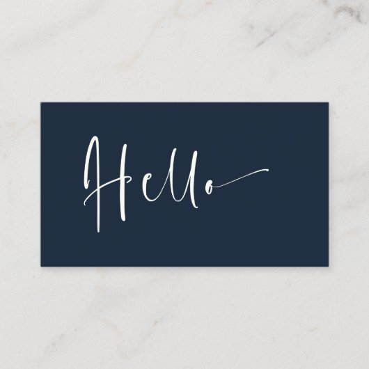 Hallo Minimalistisch Elegant Moody Blue Chic Stijl Visitekaartje (Voorkant)