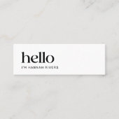 Hallo Minimalistisch en zwart Mini Visitekaartje (Voorkant)