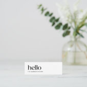 Hallo Minimalistisch en zwart Mini Visitekaartje (Staand voorkant)