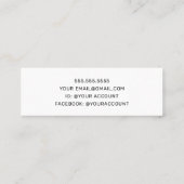 Hallo Minimalistisch en zwart Mini Visitekaartje (Achterkant)