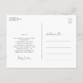 Hallo Minimalistisch handgeschreven Briefkaart (Achterkant)