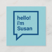 Hallo Minimalistisch hemelsblauw vet Vierkante Visitekaartje (Voorkant)