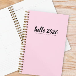 Hallo Minimalistisch roze 2026 Planner