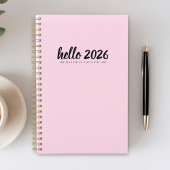 Hallo Minimalistisch roze 2026 Planner