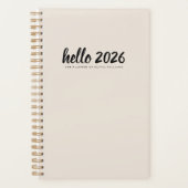 Hallo Minimalistisch zand 2026 Planner (Voorkant)