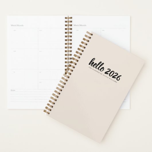 Hallo Minimalistisch zand 2026 Planner (Display)