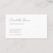 hallo minimalistisch zwart modern visitekaartje (Achterkant)