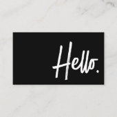 hallo minimalistisch zwart modern visitekaartje (Voorkant)