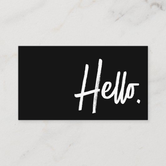 hallo minimalistisch zwart modern visitekaartje (Voorkant)